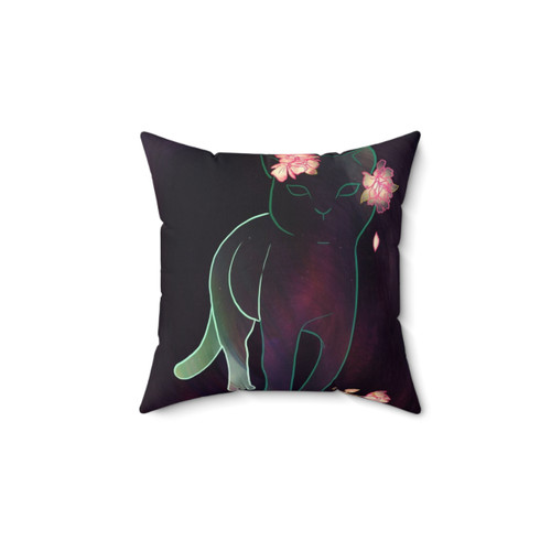 Whimsical ghost kitten decorative throw pillow