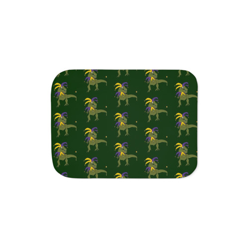 T-Rex Jester Sherpa Blanket for Dinosaur Enthusiasts