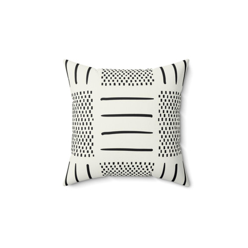 Patchwork Cream Pillow with Bohemian Tribal Design