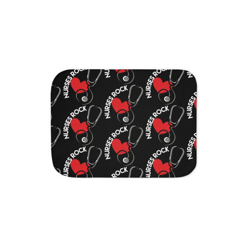 Nurses Rock Sherpa Blanket with Nothing Scares Me Im A Nurse Graphic