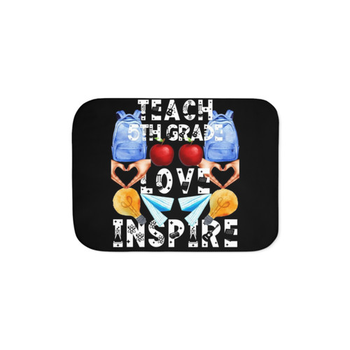 Teach & Inspire Sherpa Blanket - 5th Grade Teacher Gift