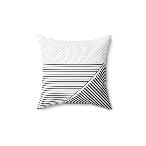 Black and white geometric lines decorative pillow