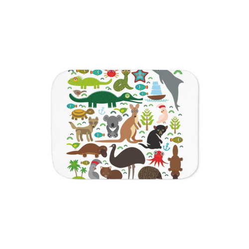 Cozy Australia Wildlife Sherpa Blanket