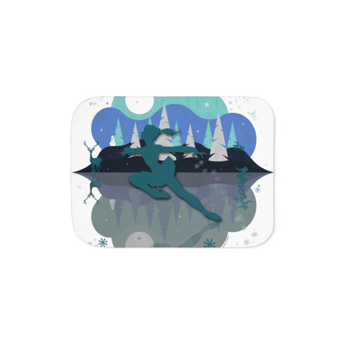 Ice Skater Sherpa Blanket