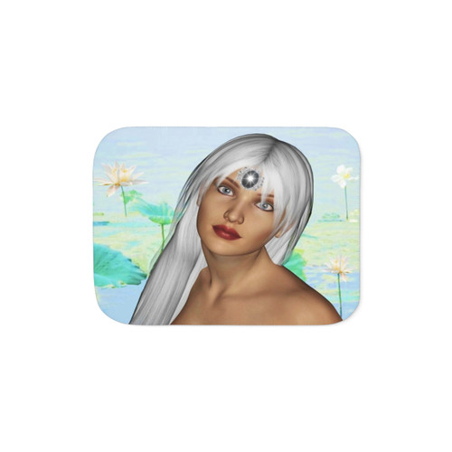 Lily Pond Sherpa Blanket with Floral Design