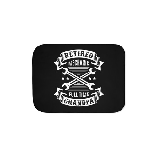 Vintage Retired Mechanic Sherpa Blanket