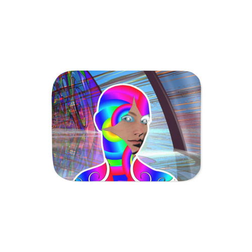 Mind Traveler Sherpa Blanket with Colorful Abstract Patterns