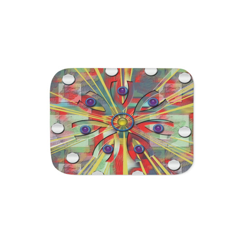 Colorful Abstract Flower Sherpa Blanket