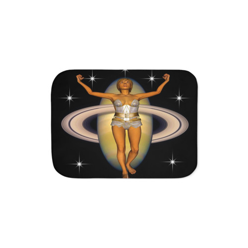 Aura of Saturn Sherpa Blanket - Fantasy, Abstract Pattern Design