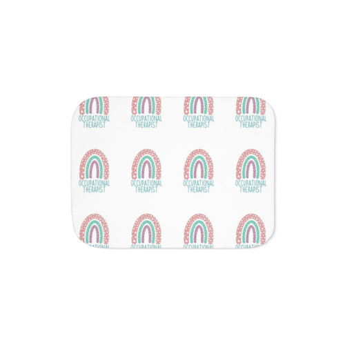 Occupational Therapist Sherpa Blanket with Rainbow Design