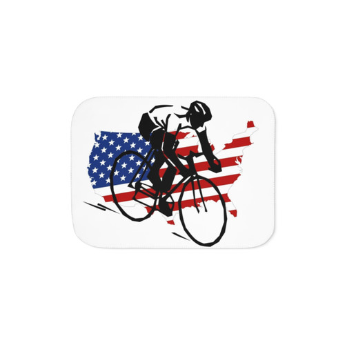 Cycling Sherpa Blanket with Riding In America Design