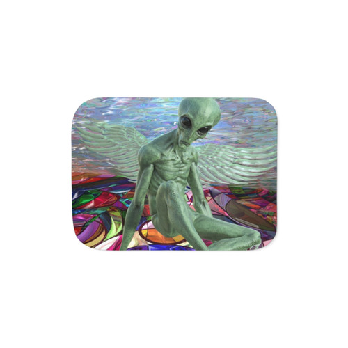Alien with Wings Sherpa Blanket