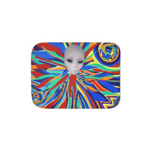 Alien Grey Planet Sherpa Blanket