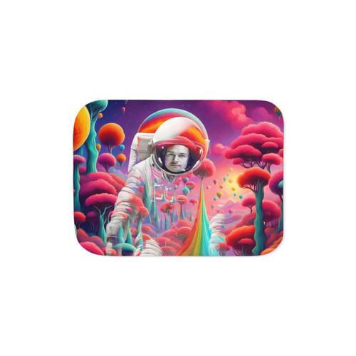 Surreal Astronaut Sherpa Fleece Blanket