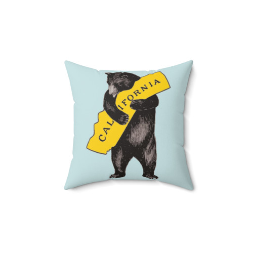 Vintage California Bear Hug Illustration Pillow