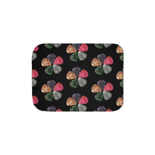 Soft and Cozy Sherpa Blanket with Guitar Picks Design