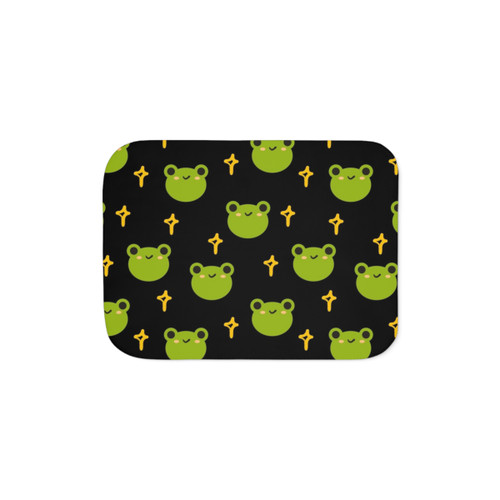 Cozy Frog Sherpa Blanket with Adorable Animal Pattern