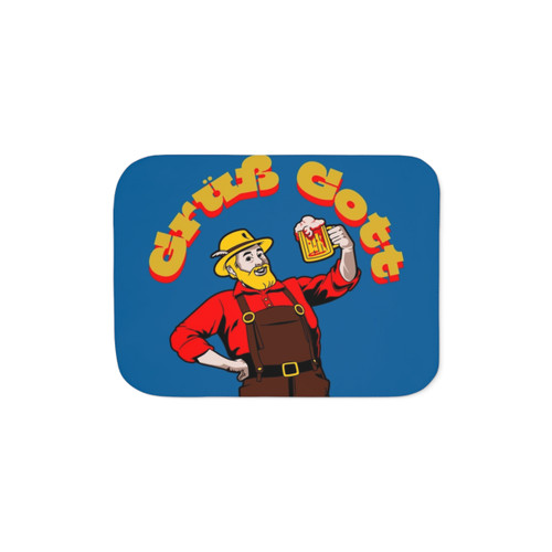 Oktoberfest Sherpa Blanket with Grüß Gott Beer Fest Design