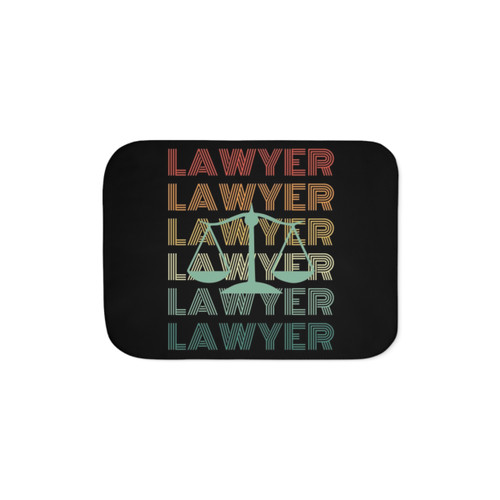 Retro Lawyer Sherpa Blanket featuring Lady Justice scales
