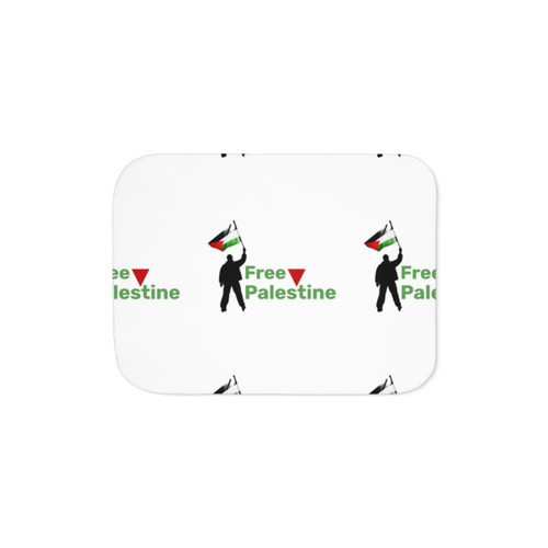 Free Palestine Green Line Sherpa Blanket