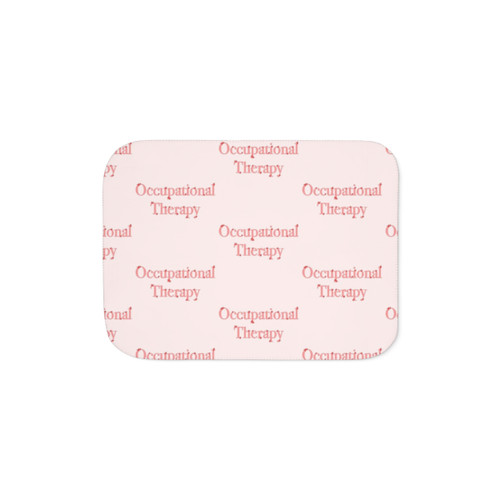 Occupational Therapy Sherpa Blanket with Pink and Red Floral Design