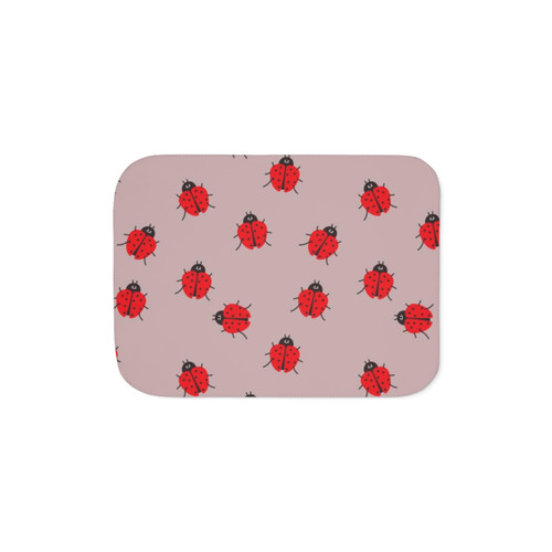 Cozy cartoon ladybug pattern sherpa blanket