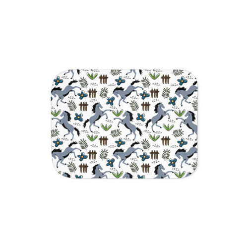 Sherpa Blanket with Scottish Horse Pattern