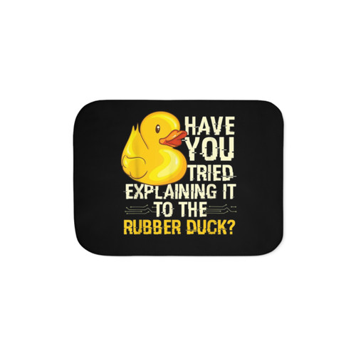 Funny Programmer Sherpa Blanket with Rubber Duck Debugging Design