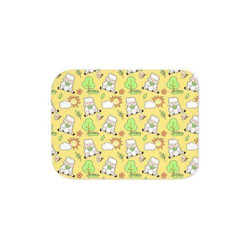 Adorable cartoon cotton sherpa blanket