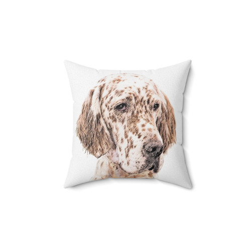 English Setter Pillow with Orange Belton Dog Design