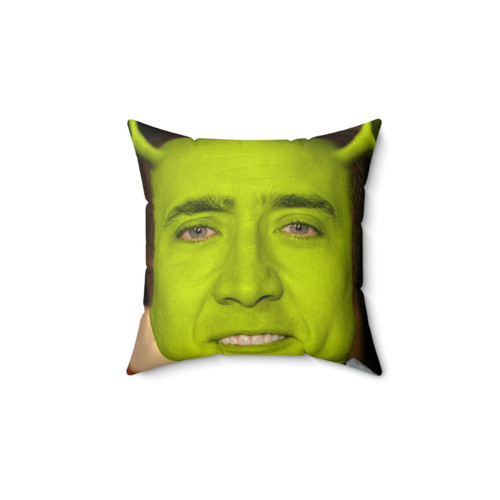 Funny Nicolas Cage/Shrek Face Pillow