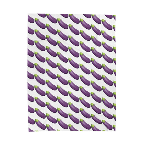 Eggplant Aubergine Emoji Velveteen Plush Blanket