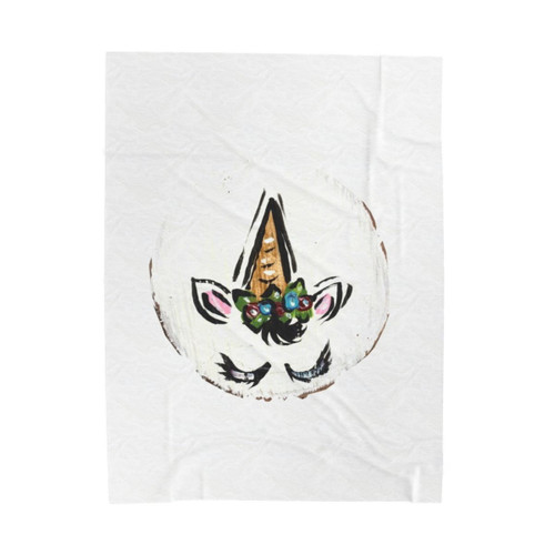 Floral Unicorn Velveteen Plush Blanket