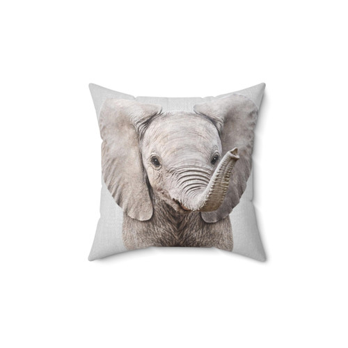 Colorful elephant nursery pillow