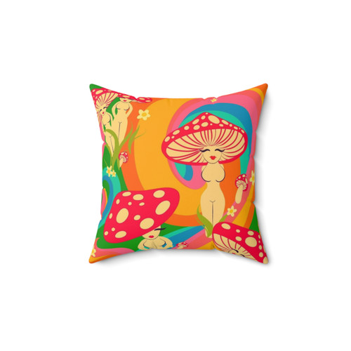 Retro Mushroom Ladies Decorative Pillow