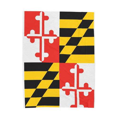 Maryland Flag Velveteen Plush Blanket