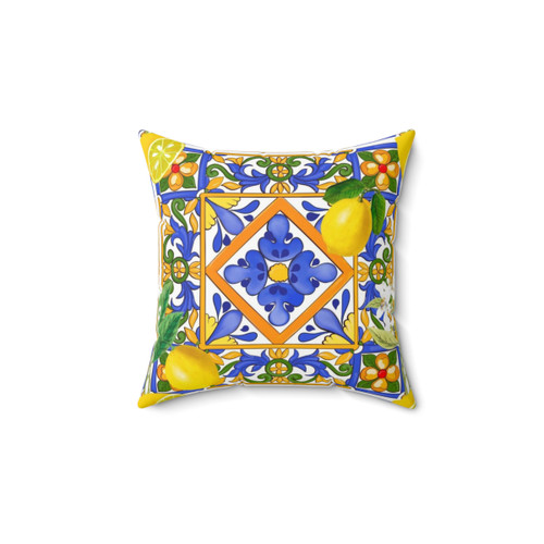 Mediterranean Citrus Floral Throw Pillow