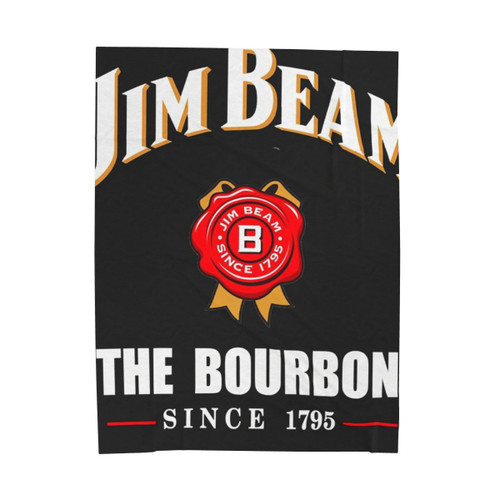 Soft, Cozy Jim Beam Classic Velveteen Plush Blanket
