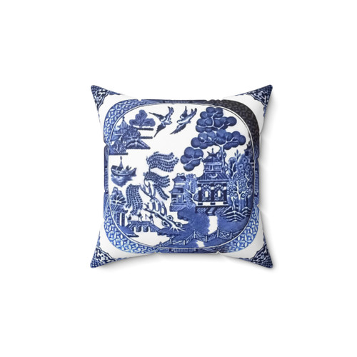 Blue Willow China Decorative Pillow