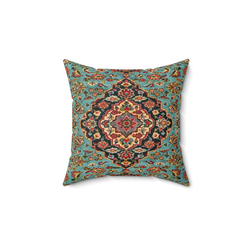Geometric Pattern Blue and Red Pillow