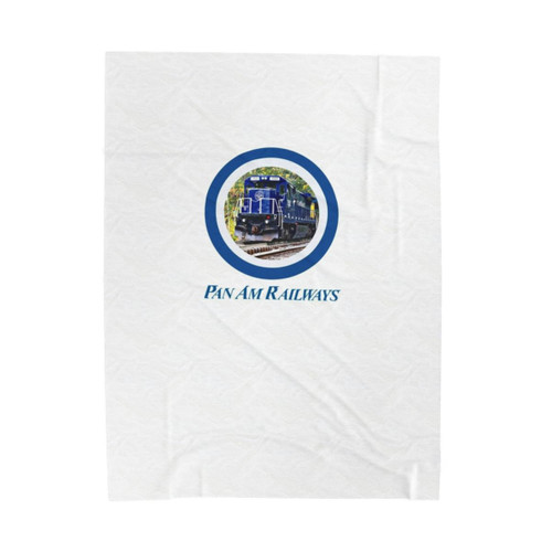 Pan Am Railway Train Driving Velveteen Plush Blanket