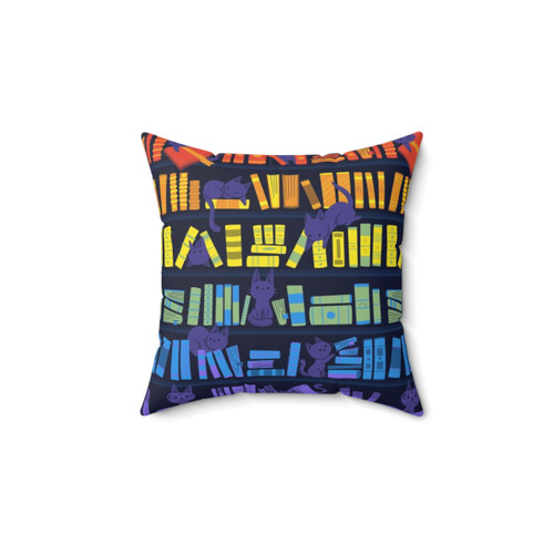 Cute kittens reading books decorative throw pillow