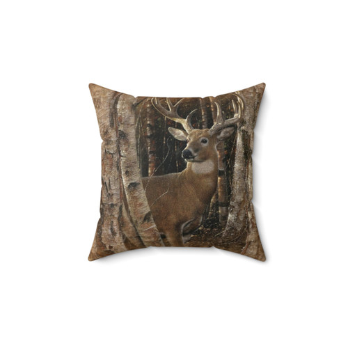 Deer Birchwood Buck Decorative Pillow