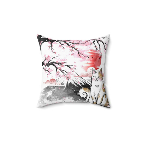Soft, plush Sakura cat decorative throw pillow
