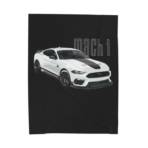 Mach 1 Mustang GT 5.0L V8 Velveteen Plush Blanket