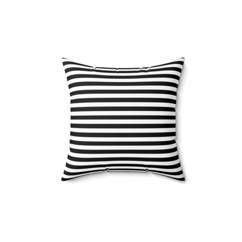 Black and White Striped Decorative Pillow
