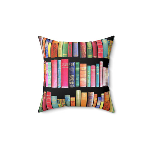 Vintage Bookshelf Pillow for Book Lovers