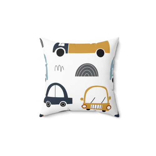 Colorful kids car and truck pillow