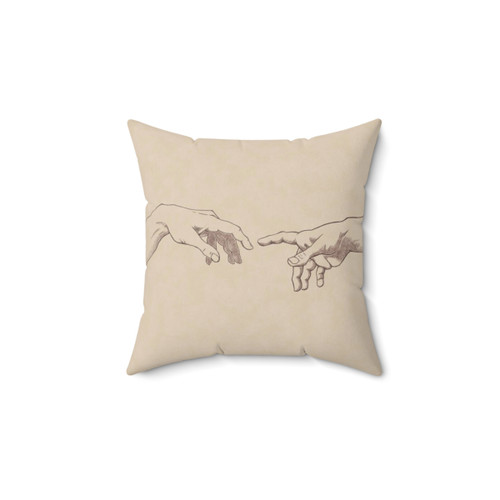 Dark Academia Pillow featuring Michelangelo's Creation of Adam Sketch