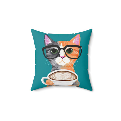 Cozy Cat Latte Decorative Pillow